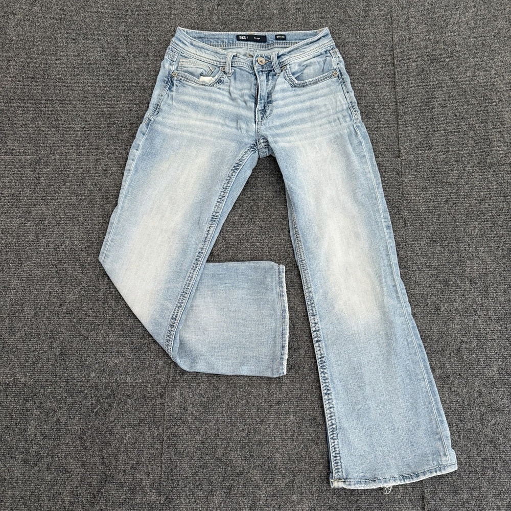 Buckle Jeans Mens 29x32 (Fits 28x27.5) Blue BKE Fulton Bootcut Denim Whiskers